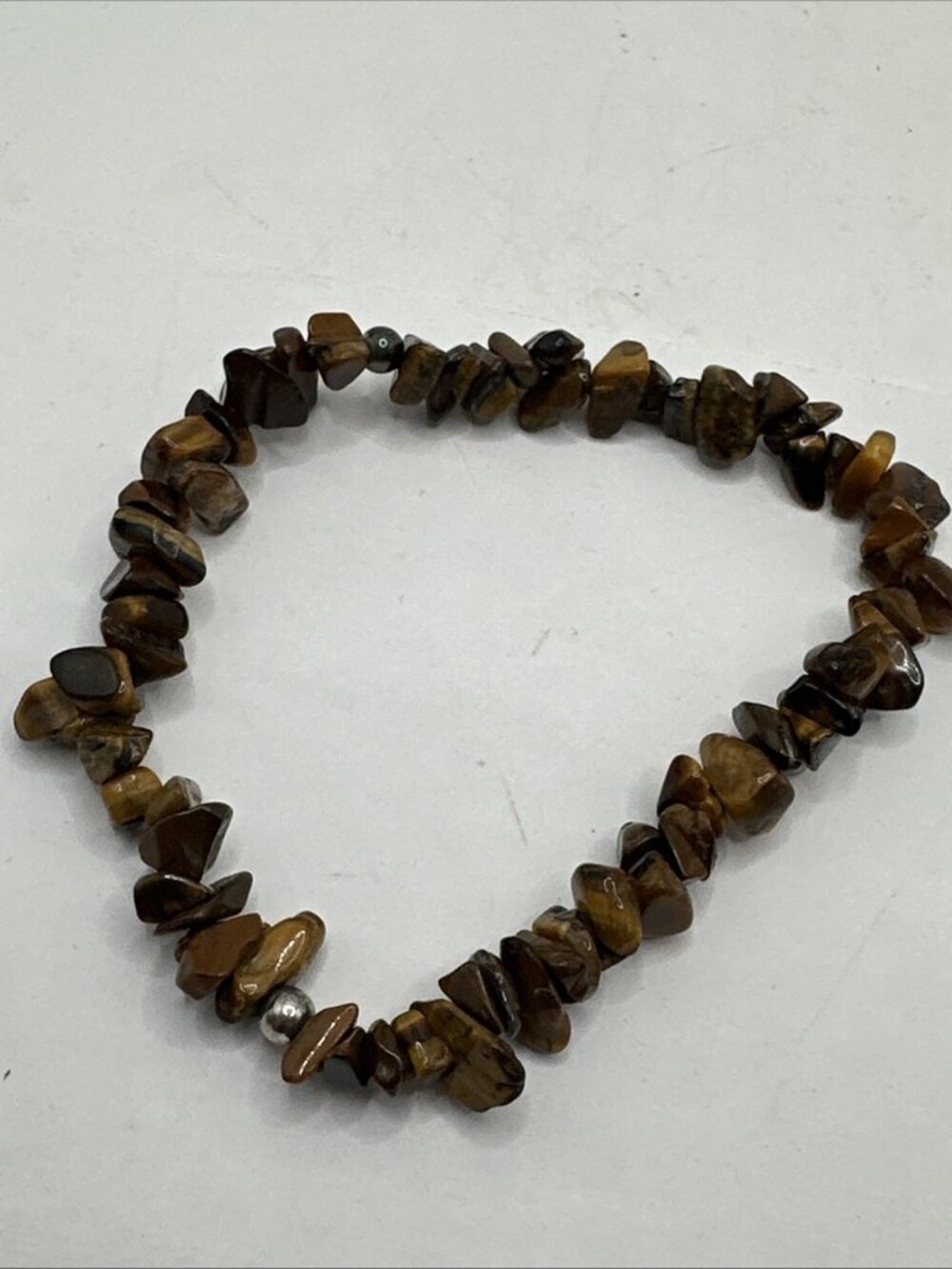 Tiger's Eye Gemstone Chip Bracelet Stretch 7”